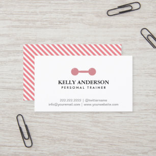 Carte De Visite Fille Fitness Entraîneur personnel Simple rose cla