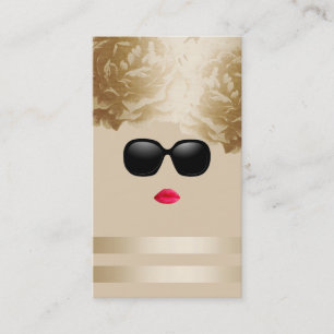 Carte De Visite Fille florale de beauté de lunettes de soleil d'o