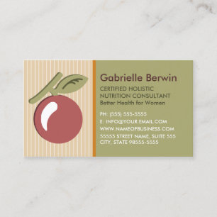 Carte De Visite Fille Holistic Nutrition Consultant Santé des femm