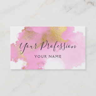 Carte De Visite Fille laveuse rose et or