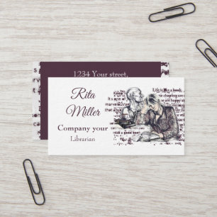 Carte De Visite fille lisant un livre
