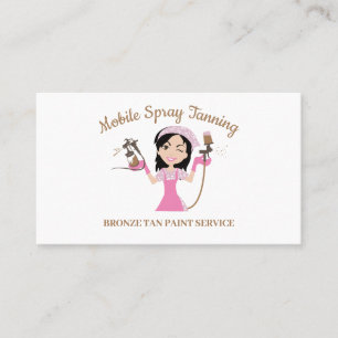 Carte De Visite Fille Maquillage Bronzage Mobile Dessin Animé