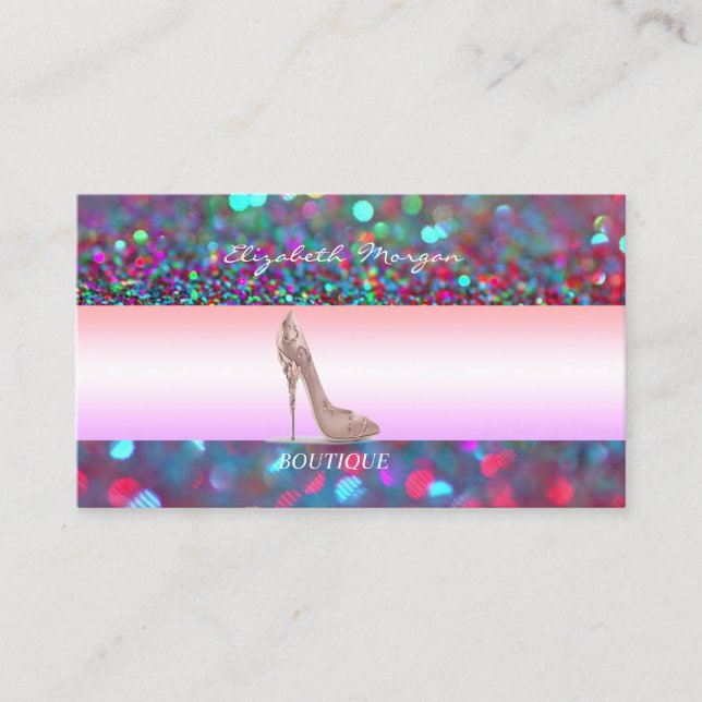 Carte De Visite Fille Moderne Bokeh Talon Haut (Devant)