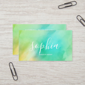 Carte De Visite Fille Moderne Calligraphie Script Aquarelle Lumine