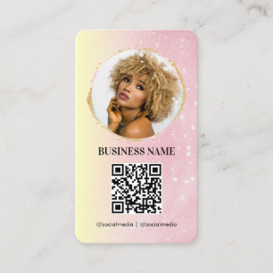 Carte De Visite Fille Rose Rose Parties scintillant Or Feminin Méd