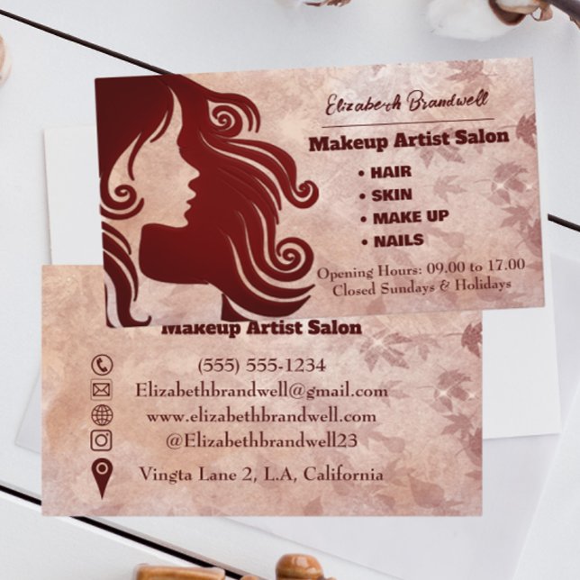 Carte De Visite Fille Rose tendance faux parties scintillant maqui (Créateur téléchargé)