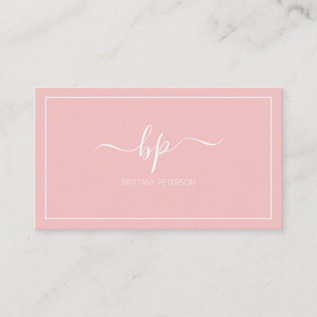 Carte De Visite Fille tendance Blush Pink Professionnel (Devant)