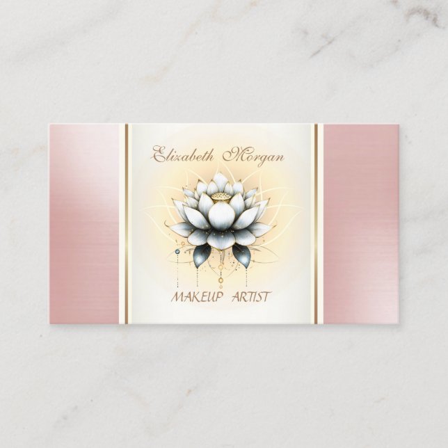 Carte De Visite Fille tendance moderne élégant Lotus blanc élégant (Devant)