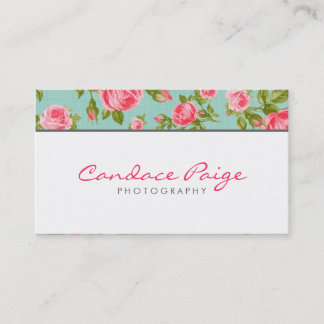 Carte De Visite Fille Vintage Rose Floral Print