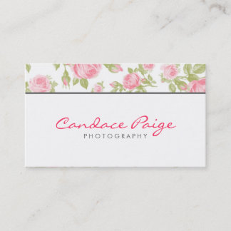 Carte De Visite Fille Vintage Rose Floral Print
