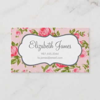 Carte De Visite Fille Vintage Rose Floral Print