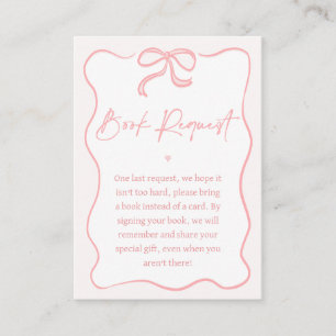 Carte De Visite Filles Baby shower Bow rose Demande de carnet Insé