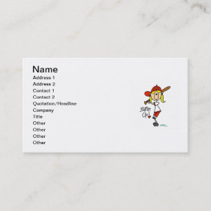 Carte De Visite Filles de Batteur Équipé T-shirts et Cadeaux de Ba