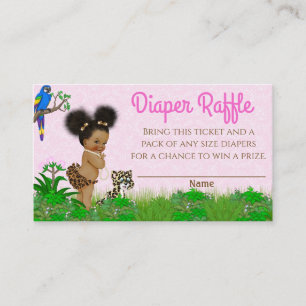Carte De Visite Fillette Safari Baby shower Déchets Raffle Billet