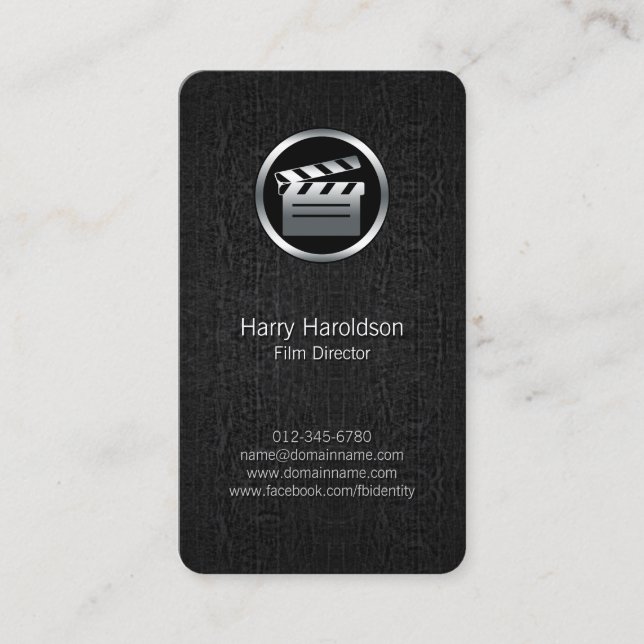Carte De Visite FilmDirector Clapperboard BlackGrunge BusinessCard (Devant)