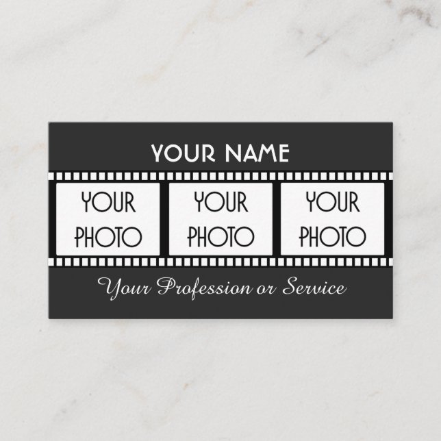 Carte De Visite Filmstrip pour cinéastes et vidéastes (Devant)