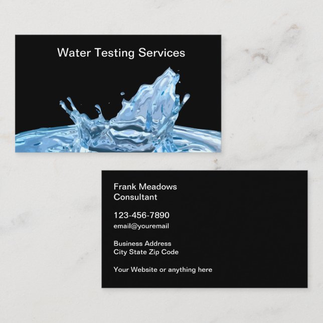 Carte De Visite Filtres à eau et service de test (Devant / Derrière)