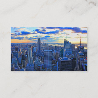 Carte De Visite Fin de l'après-midi NYC Skyline à l'approche du co