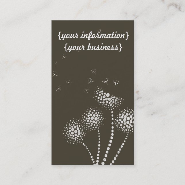 Carte De Visite fin de support de coup loin avec les fleurs de (Devant)