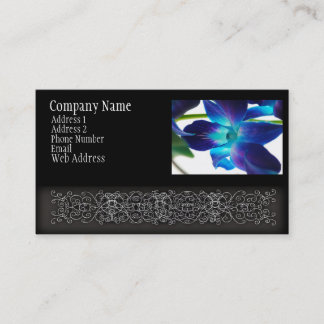 Carte De Visite Fin pourpre d'orchidée sur le blanc