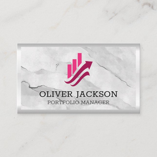 Carte De Visite Finance | Graphique à barres stocks | Pierre (Devant)