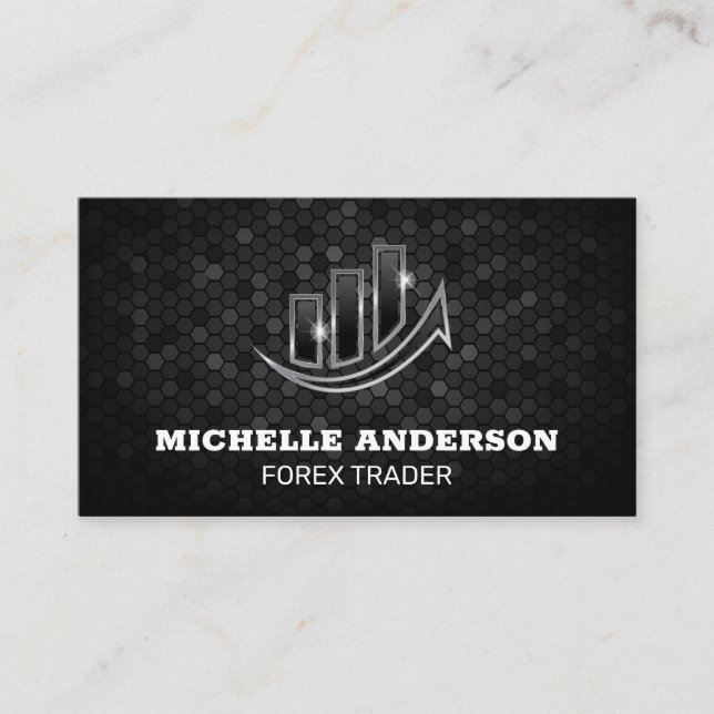 Carte De Visite Finance | Logo du graphique à barres | Stock (Devant)