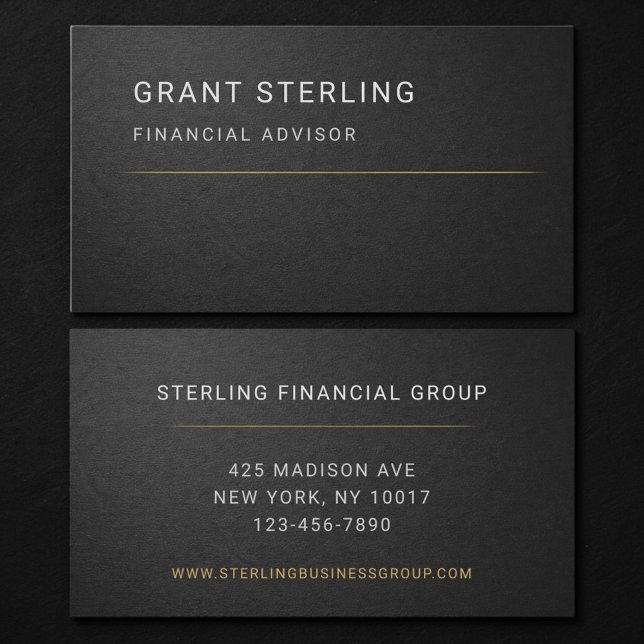 Carte De Visite Financial Advisor Black Professional  (Créateur téléchargé)