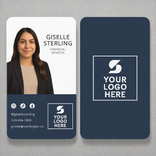 Carte De Visite Financial Advisor Marine Photo logo
