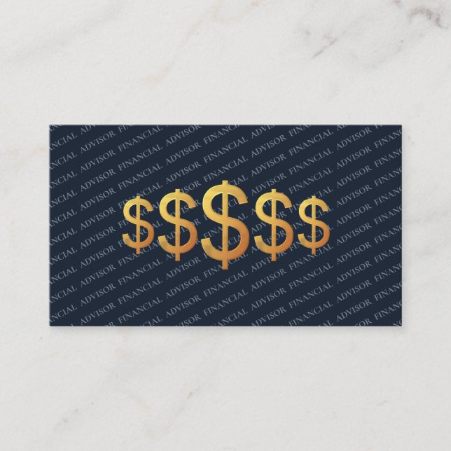 Carte De Visite Financial Advisor Money Management Dollar Symbol (Devant)
