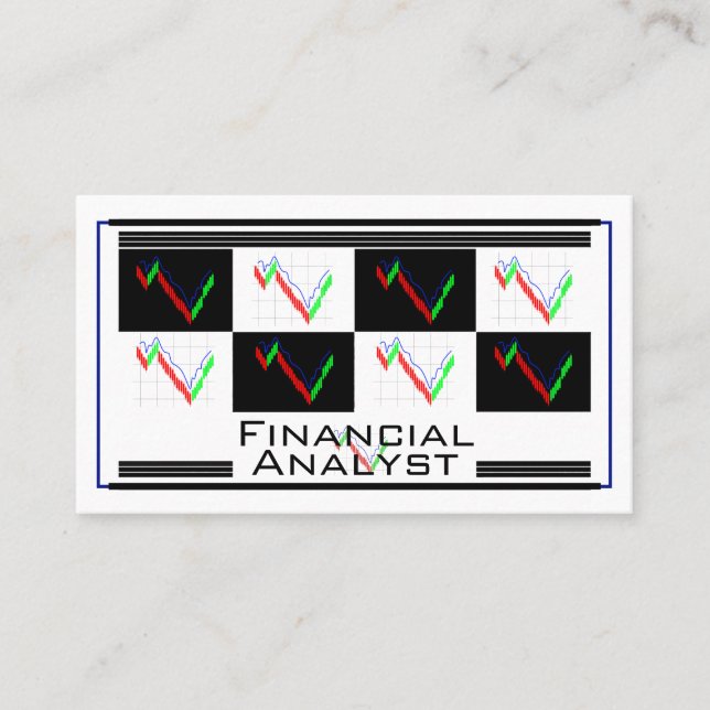 Carte De Visite Financial Analyst Money Strategy Management White  (Devant)