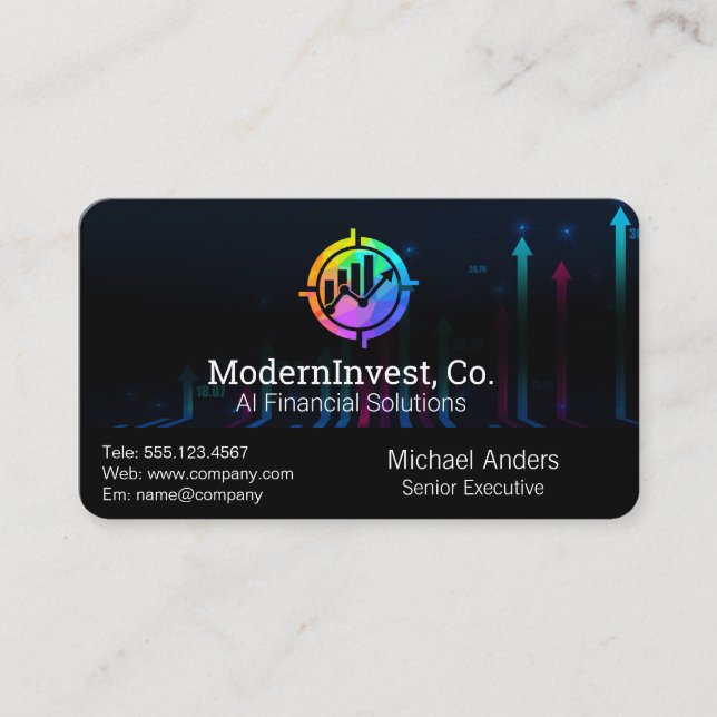 Carte De Visite Financial Tech | AI | Growth Chart (Devant)