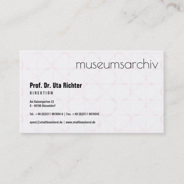 Carte De Visite Finement patterné (Devant)