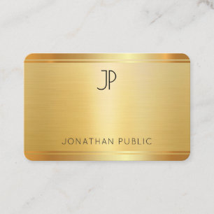 Carte De Visite Fini en soie de luxe personnalisé Faux Gold