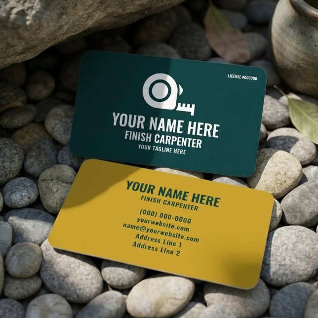 Carte De Visite Finish Carpenter Elite Woodworking Forest Green (Créateur téléchargé)