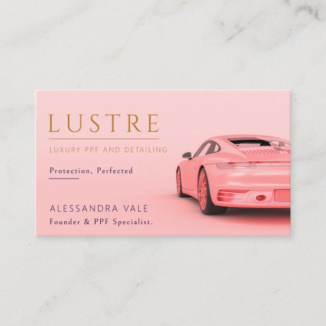 Carte De Visite Finition de voiture Luxury Pink PPF (Devant)