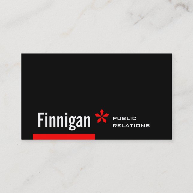 Carte De Visite Finnigan Gros trait rouge Astérisque (Devant)