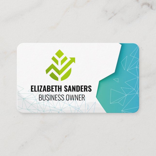 Carte De Visite Fintech Vert | Motifs Géométriques (Devant)