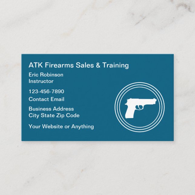 Carte De Visite Firearms Range And Safety Training (Devant)