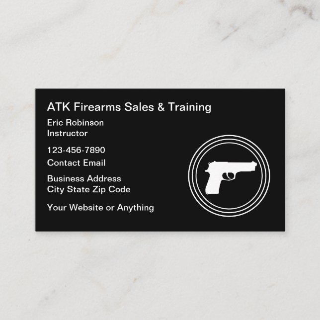 Carte De Visite Firearms Range And Safety Training (Devant)