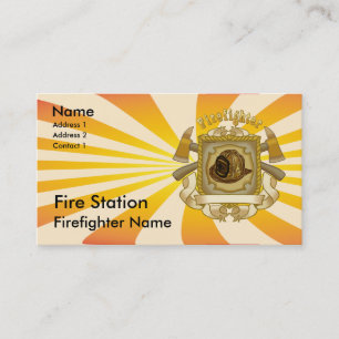 Carte De Visite Firefighter Ax Shield