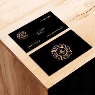 Carte De Visite Firefighter Gold