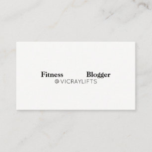 Carte De Visite Fitness Blogger, Social Media, Follow Me
