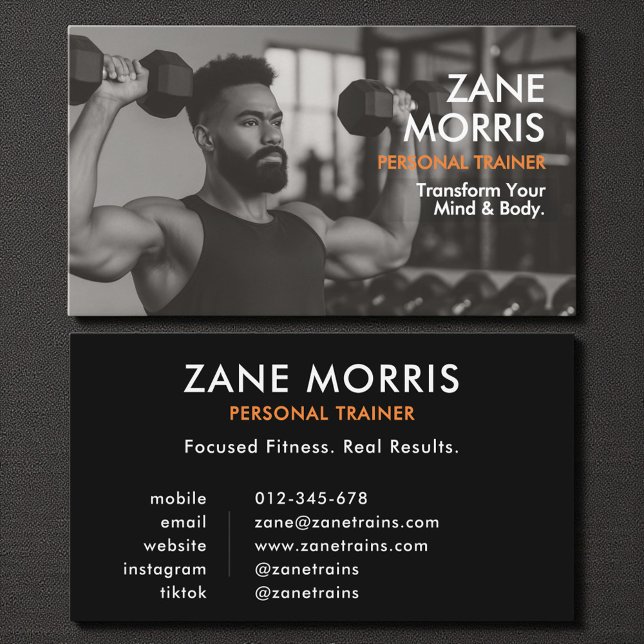 Carte De Visite Fitness Coach Professional Photo (Créateur téléchargé)