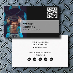 Carte De Visite Fitness du formateur personnel QR Code Social Medi