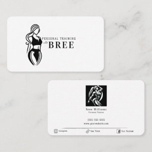 Carte De Visite Fitness féminin Formation personnelle minimaliste
