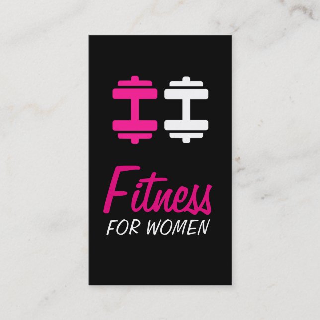 Carte De Visite Fitness for Women Pink Personal Trainer Card (Devant)