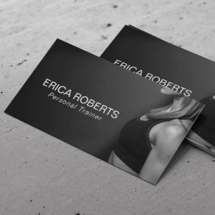 Carte De Visite Fitness Girl Personal Trainer Noir & Blanc