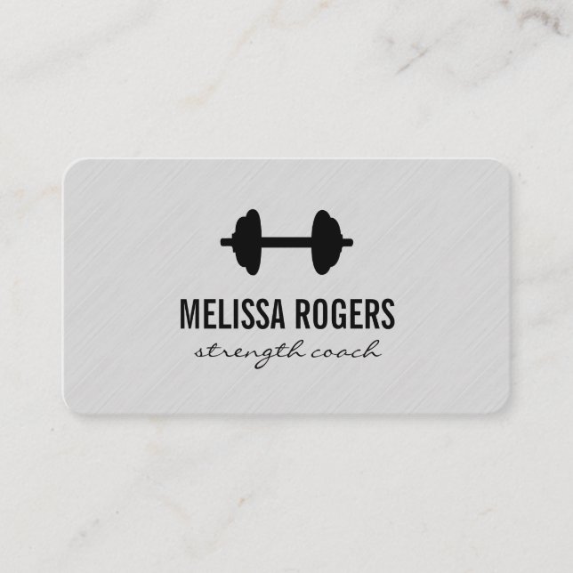 Carte De Visite Fitness Gris Texture (Devant)