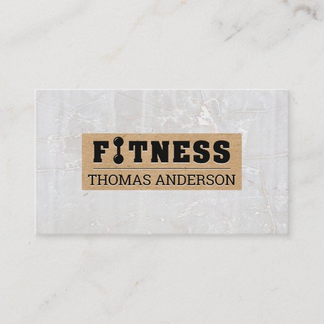 Carte De Visite Fitness | MARBRE BLANC (Devant)