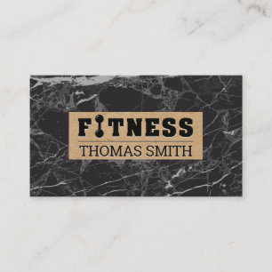 Carte De Visite Fitness   Marbre noir   Papier Brown